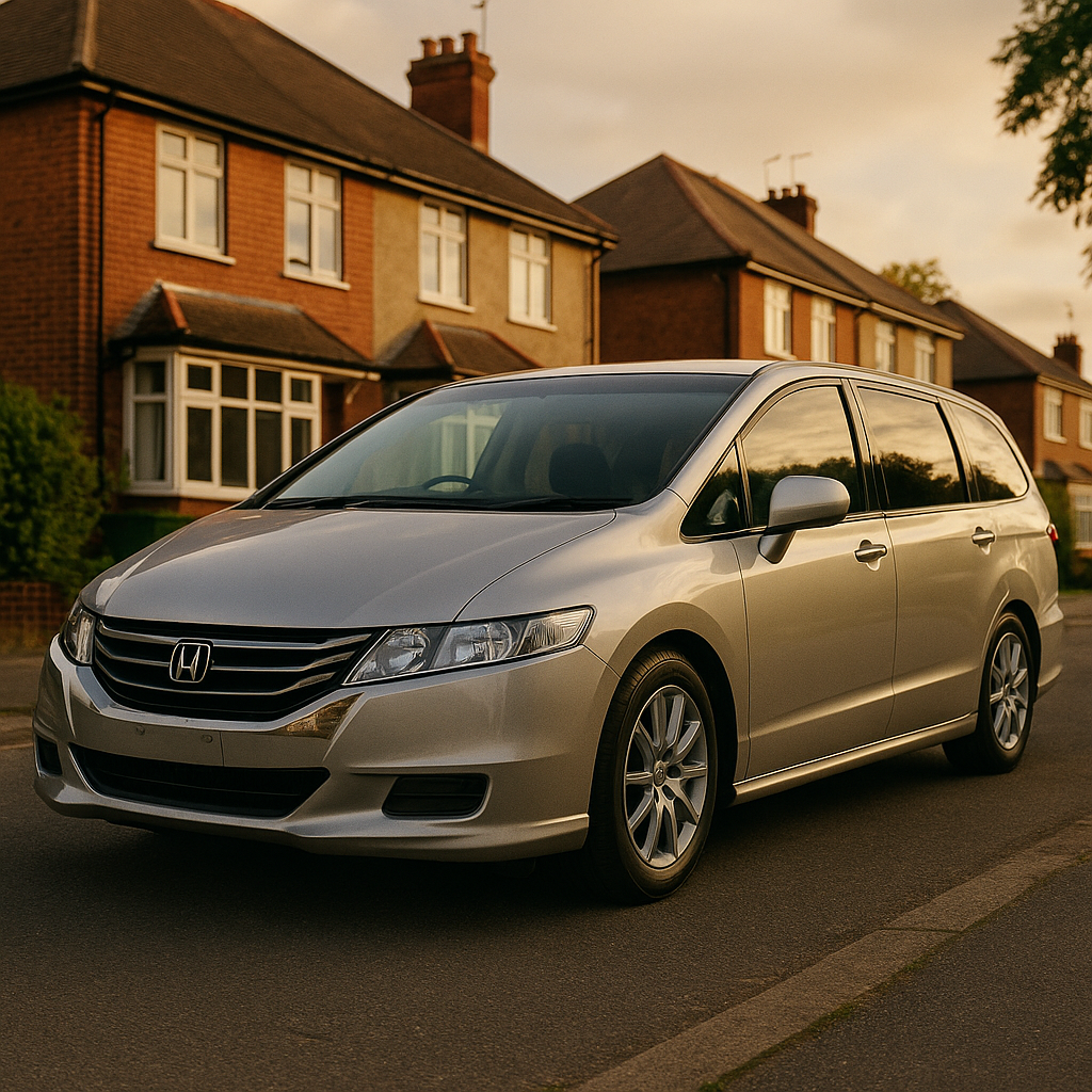 Honda Odyssey people carrier parked on a UK street as one of the best JDM cars to import to the UK