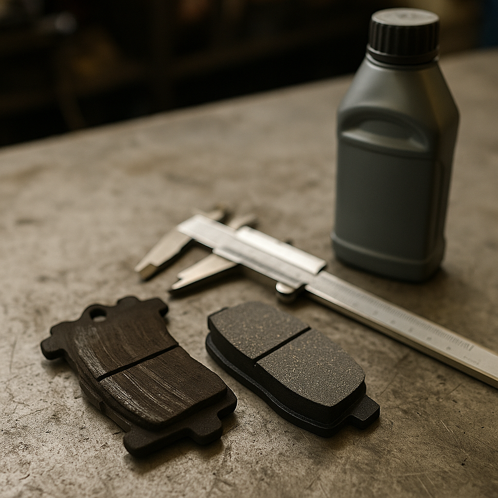 Brake pad comparison as part of track day preparation street car brake check