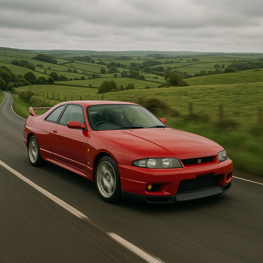 Sports car on a UK country road representing the manual transmission comeback 2026