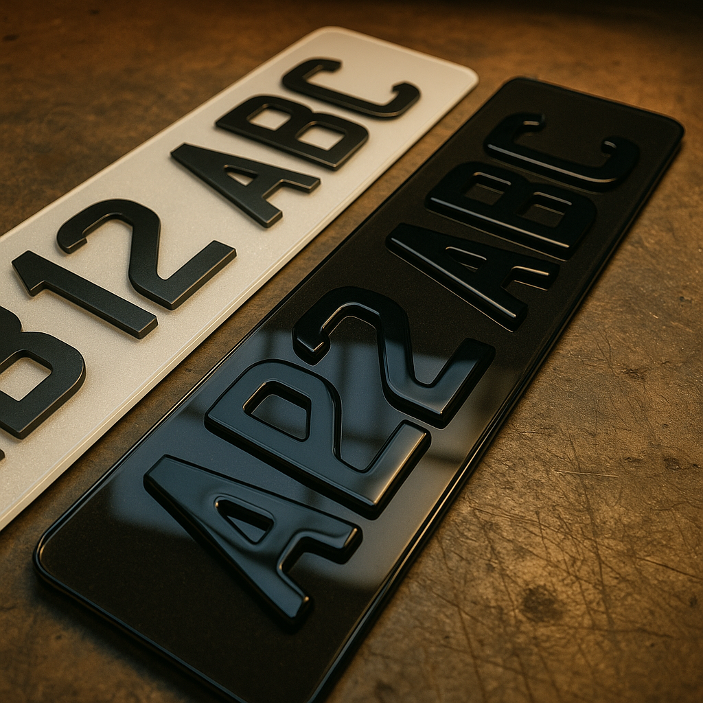 Close-up comparison of legal and illegal number plates UK modified cars owners should understand